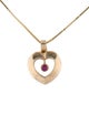 Necklace 14K Ruby Heart Pendant Necklace