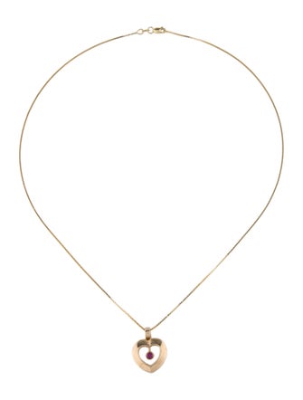 Necklace 14K Ruby Heart Pendant Necklace