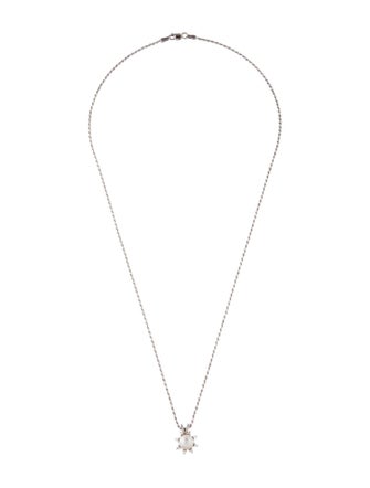 Necklace 14K Pearl & Diamond Pendant Necklace