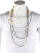 Necklace 18K Pearl & Diamond Bead Station Necklace