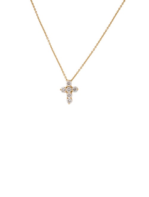 Necklace 18K Diamond Cross Pendant Necklace