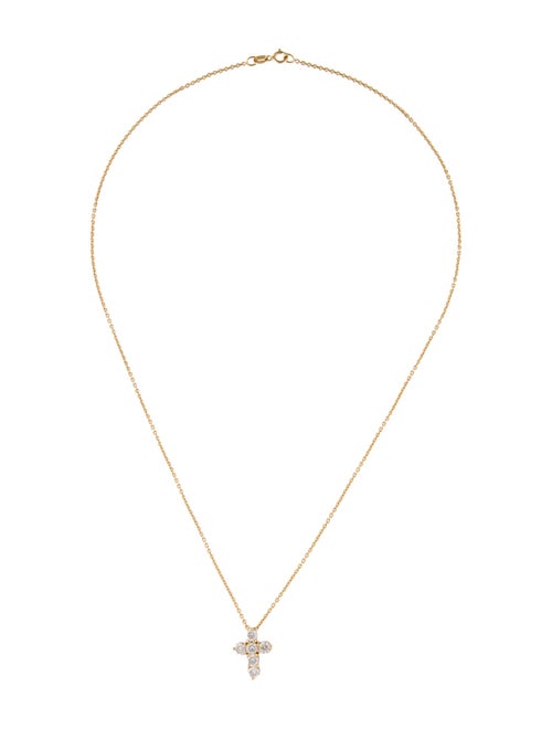 Necklace 18K Diamond Cross Pendant Necklace