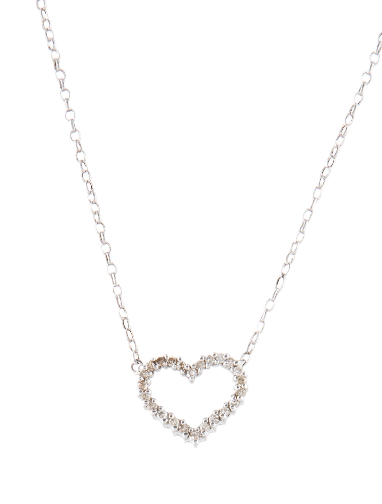 Necklace 10K Diamond Heart Pendant Necklace