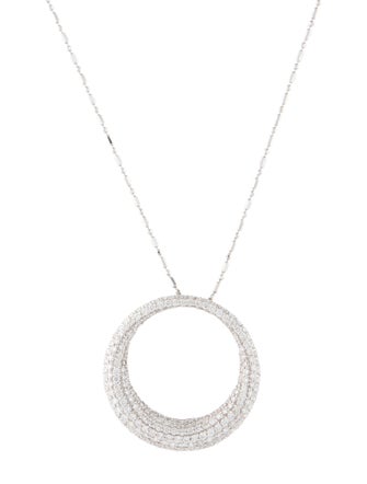 Necklace 18K 1.93ctw Diamond Circle Pendant Necklace