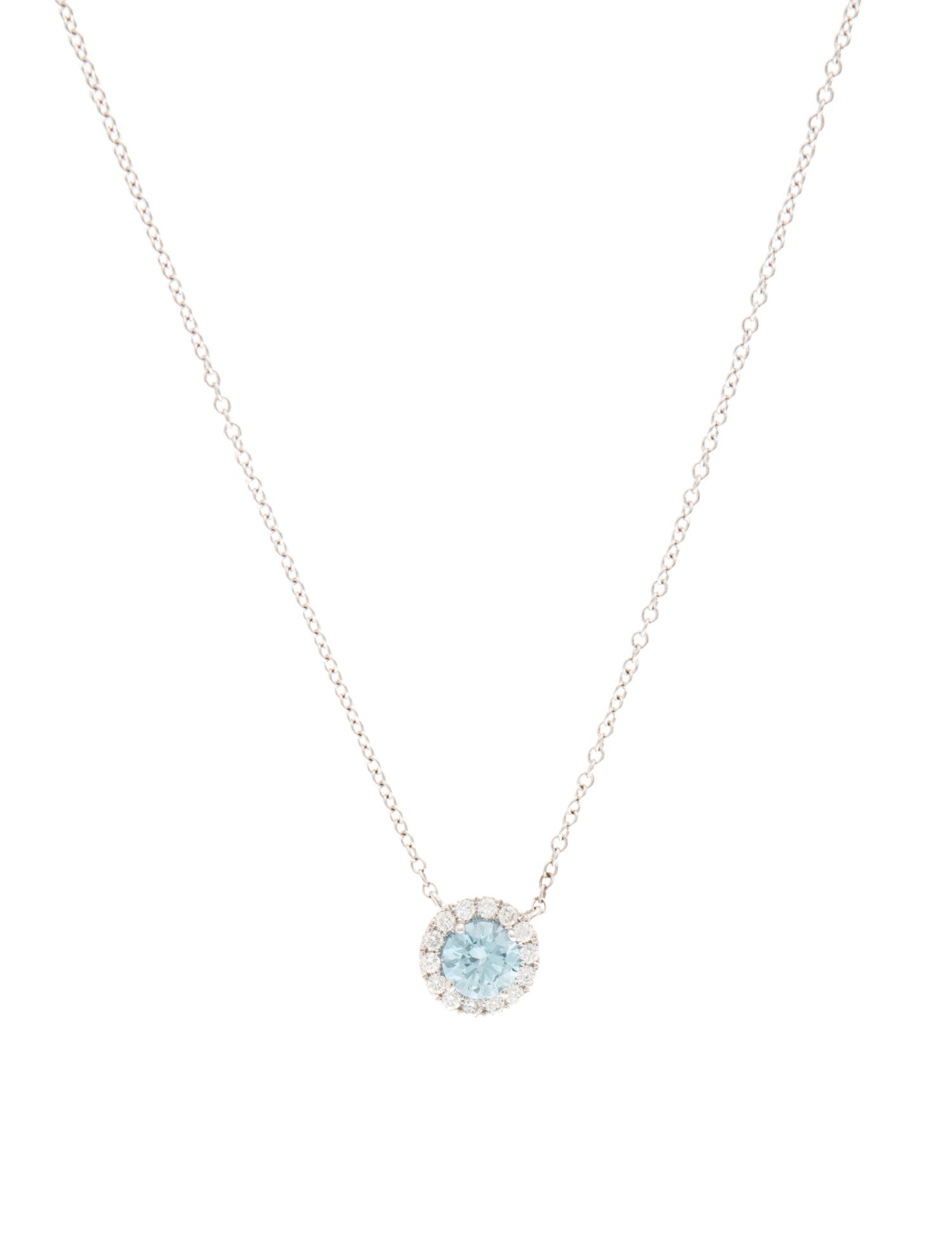 Necklace 14K Lab-Grown Diamond Halo Pendant Necklace