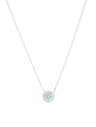 Necklace 14K Lab-Grown Diamond Halo Pendant Necklace