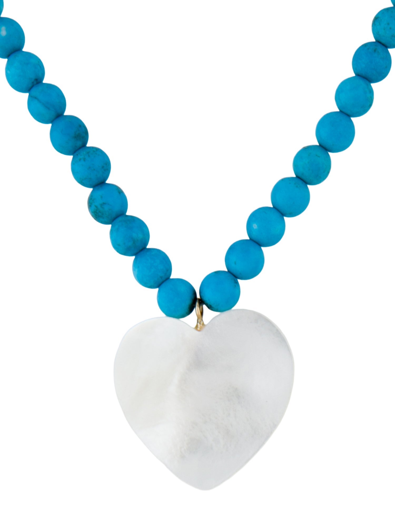 Necklace 14K Mother of Pearl & Dyed Magnesite Bead