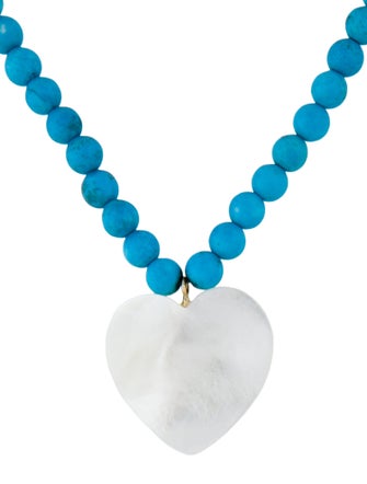 Necklace 14K Mother of Pearl & Dyed Magnesite Bead Necklace