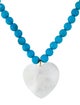 Necklace 14K Mother of Pearl & Dyed Magnesite Bead Necklace