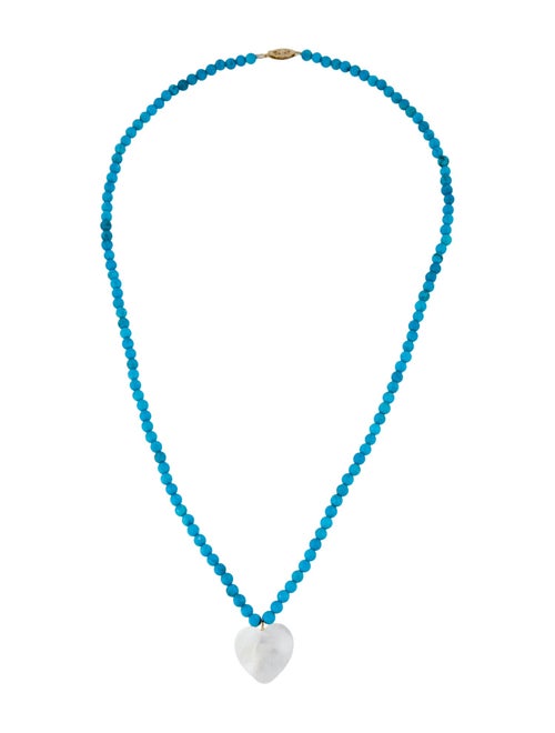 Necklace 14K Mother of Pearl & Dyed Magnesite Bead Necklace