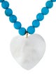 Necklace 14K Mother of Pearl & Dyed Magnesite Bead Necklace