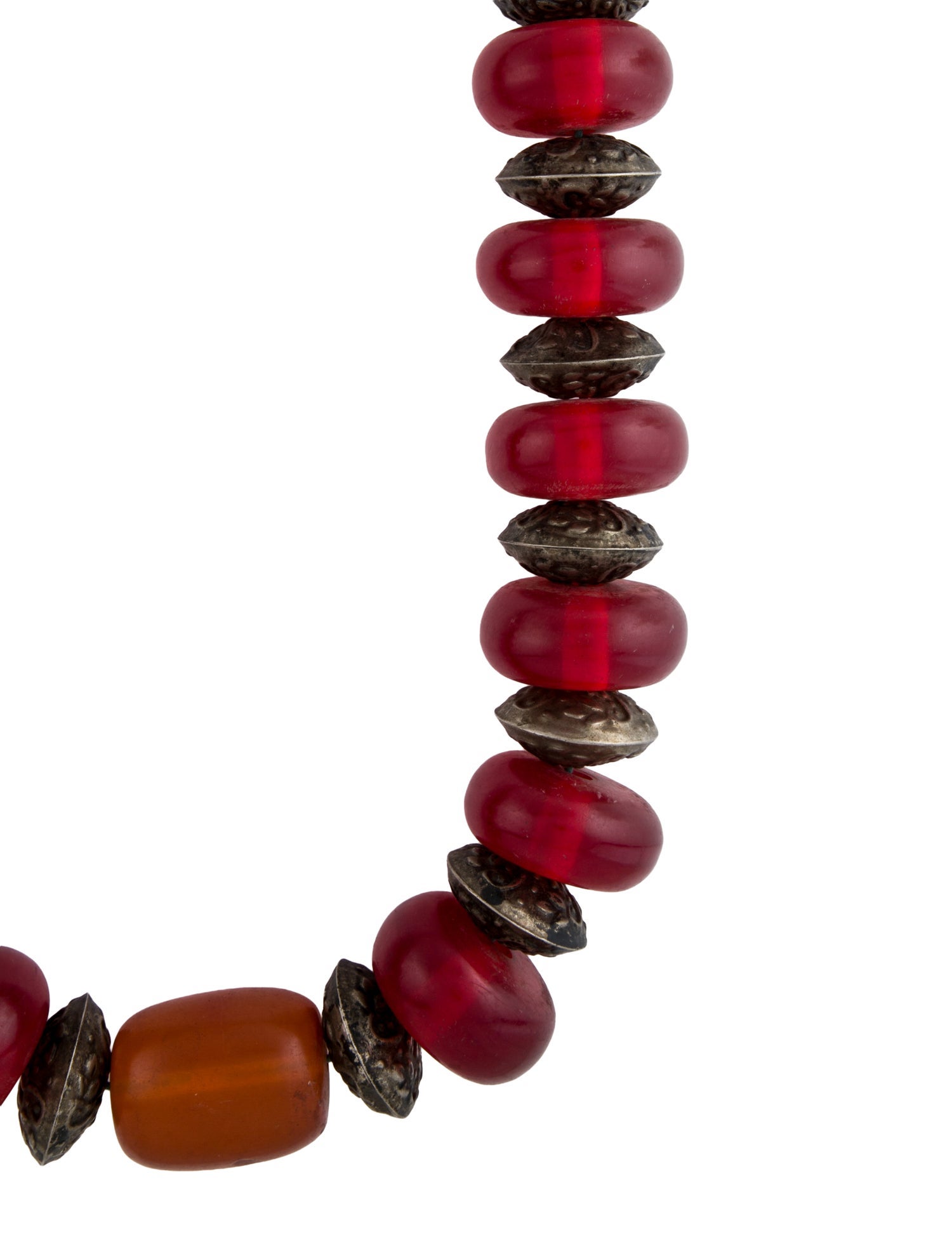 Necklace Vintage Resin & Cord Bead Strand