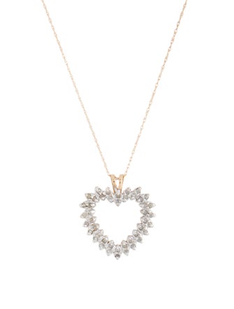 Necklace 10K Diamond Heart Pendant Necklace