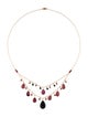 Necklace 14K Onyx & Garnet Multistrand Necklace