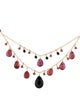 Necklace 14K Onyx & Garnet Multistrand Necklace
