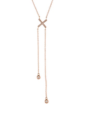 Necklace 14K Diamond "X" Lavalier Necklace