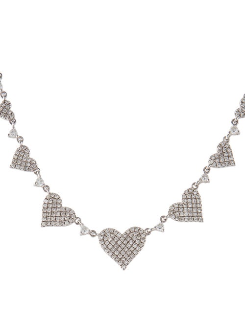 Necklace 14K Diamond Heart Collar Necklace