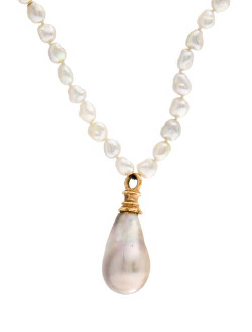 Necklace 18K Pearl Pendant Necklace