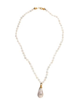 Necklace 18K Pearl Pendant Necklace