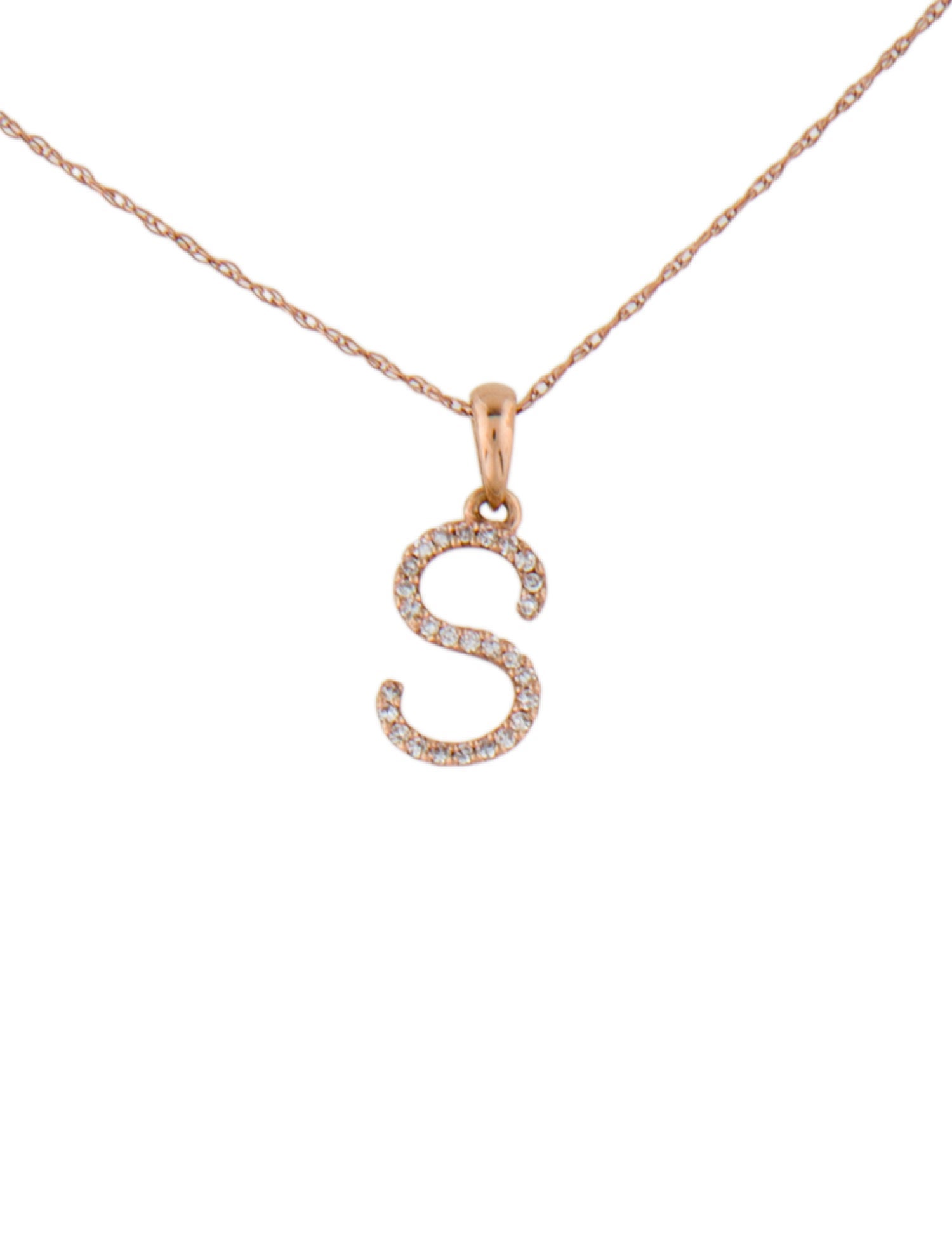 Necklace Sabrina 14K Diamond 'S' Pendant