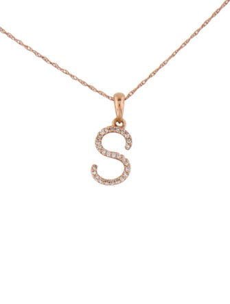 Necklace Sabrina 14K Diamond 'S' Pendant Necklace