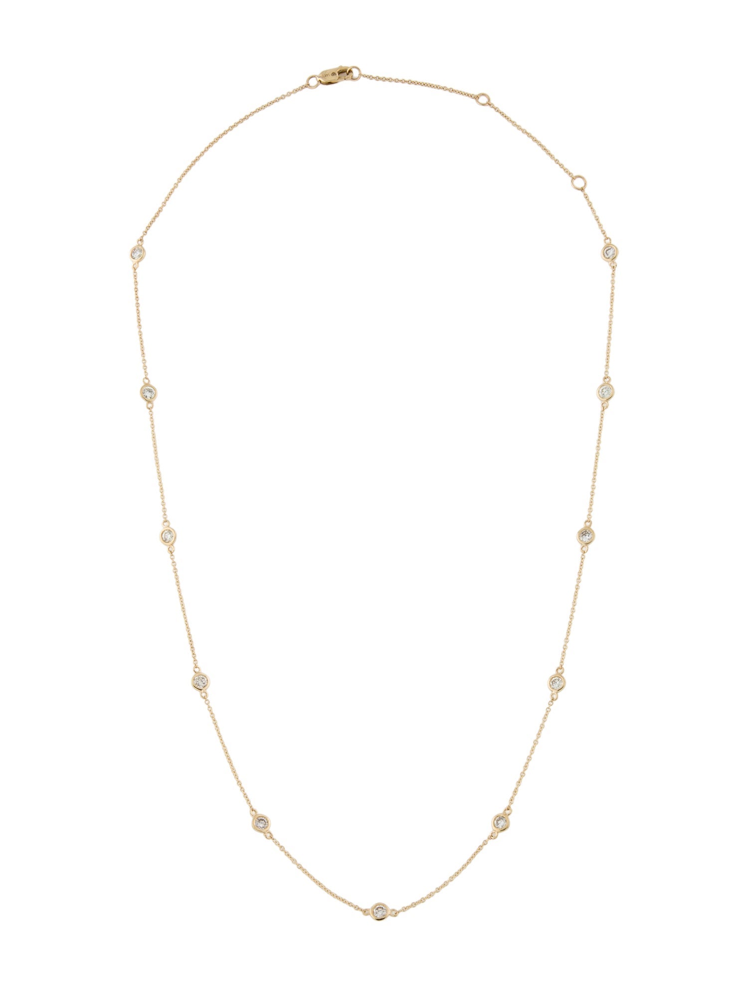 Necklace 14K 1.10ctw Diamond Station