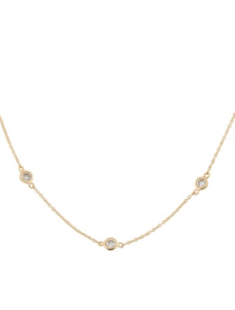 Necklace 14K 1.10ctw Diamond Station Necklace