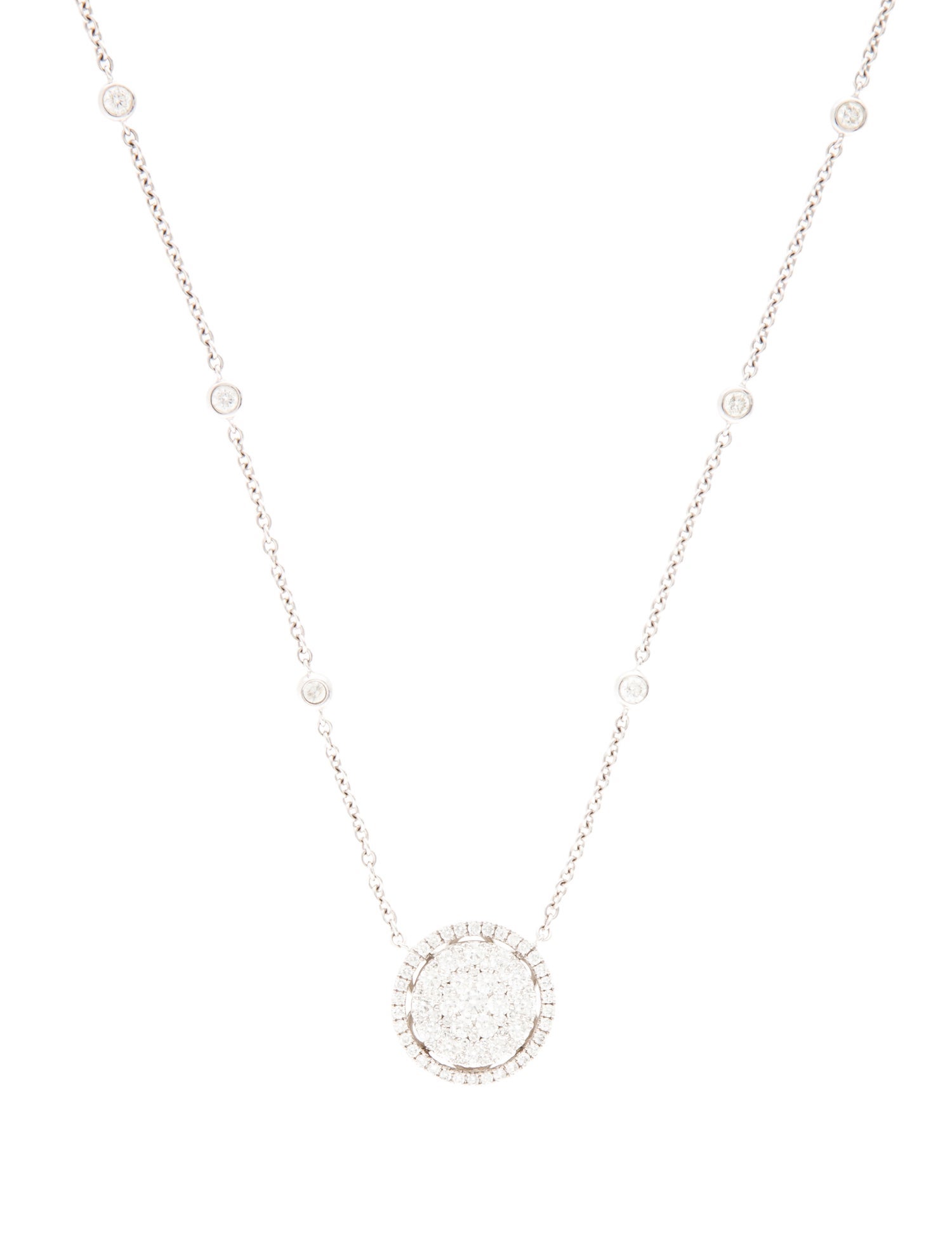 Necklace 14K 1.92ctw Diamond Disc Pendant