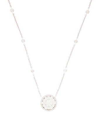 Necklace 14K 1.92ctw Diamond Disc Pendant Necklace