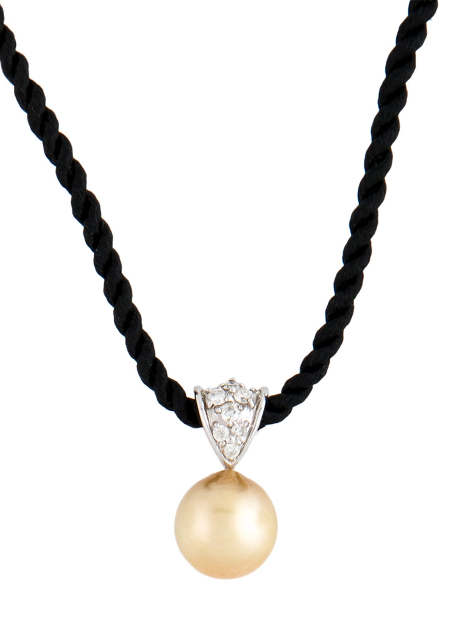 Necklace 14K Pearl & Diamond Pendant