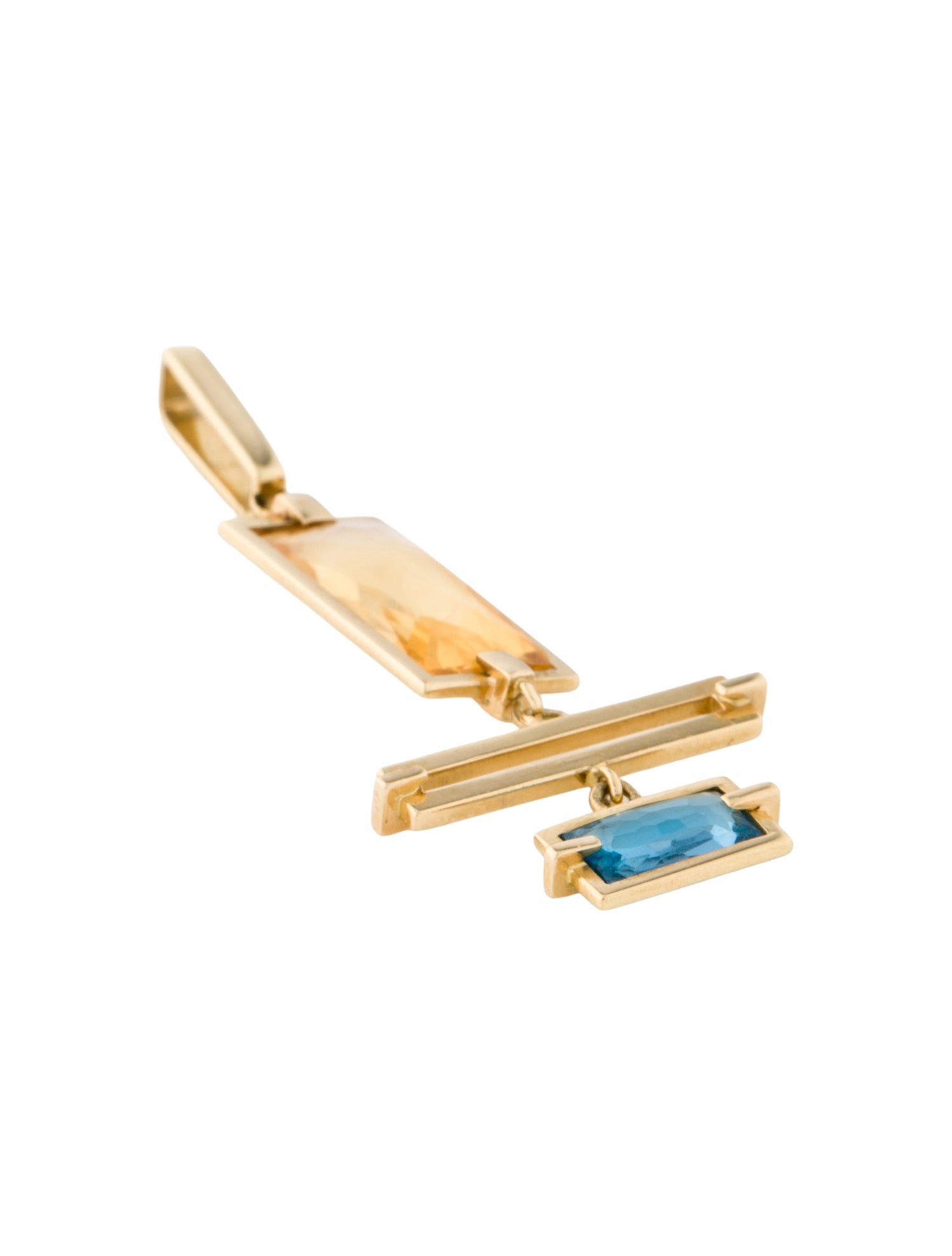 Necklace 18K Topaz & Citrine Pendant