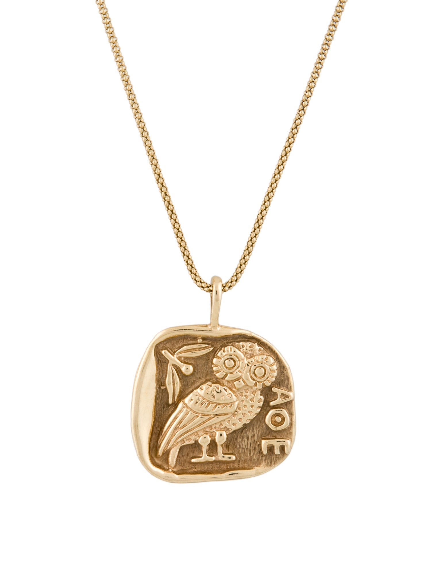 Necklace 14K Athena Owl Pendant