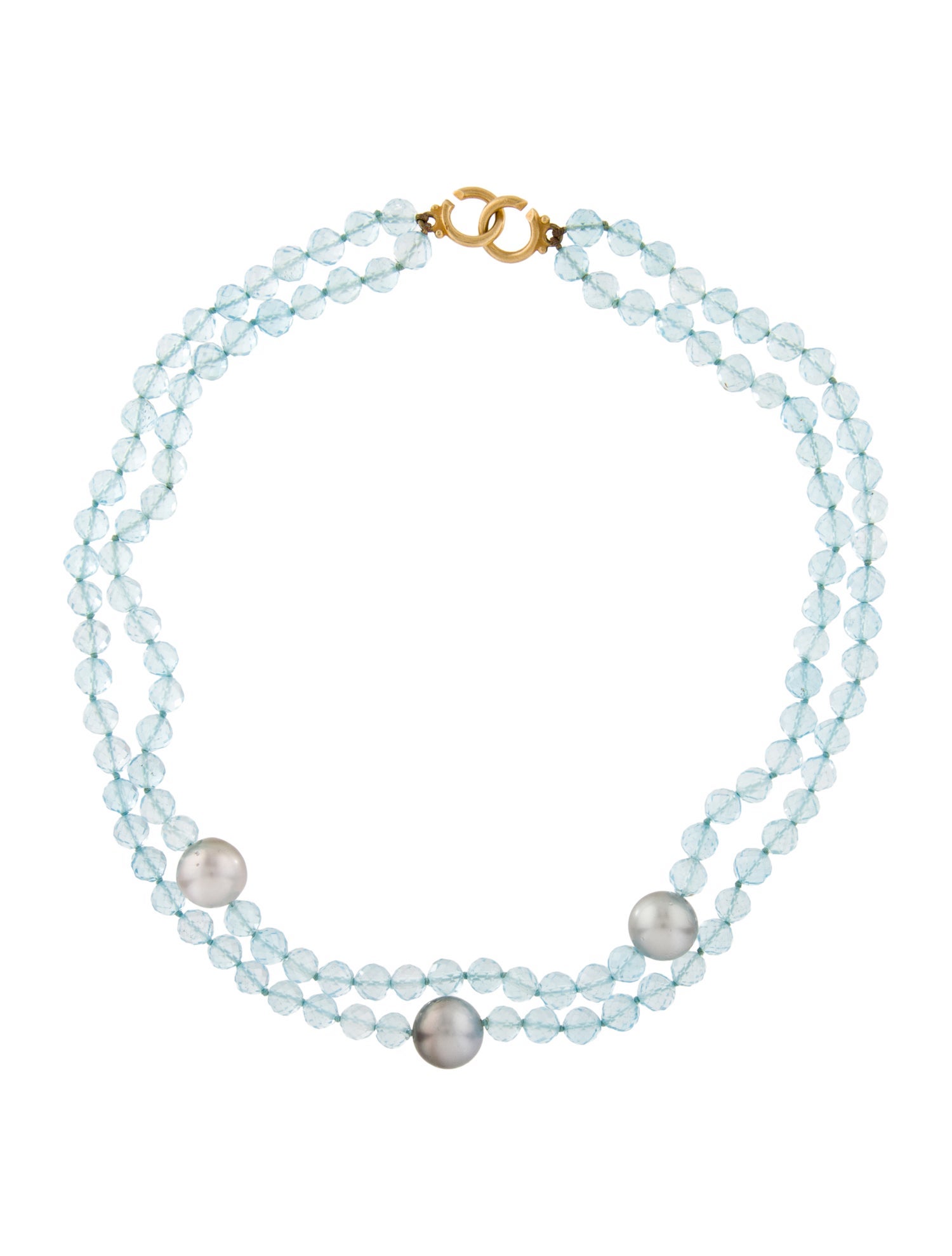 Necklace 14K Pearl & Topaz Bead