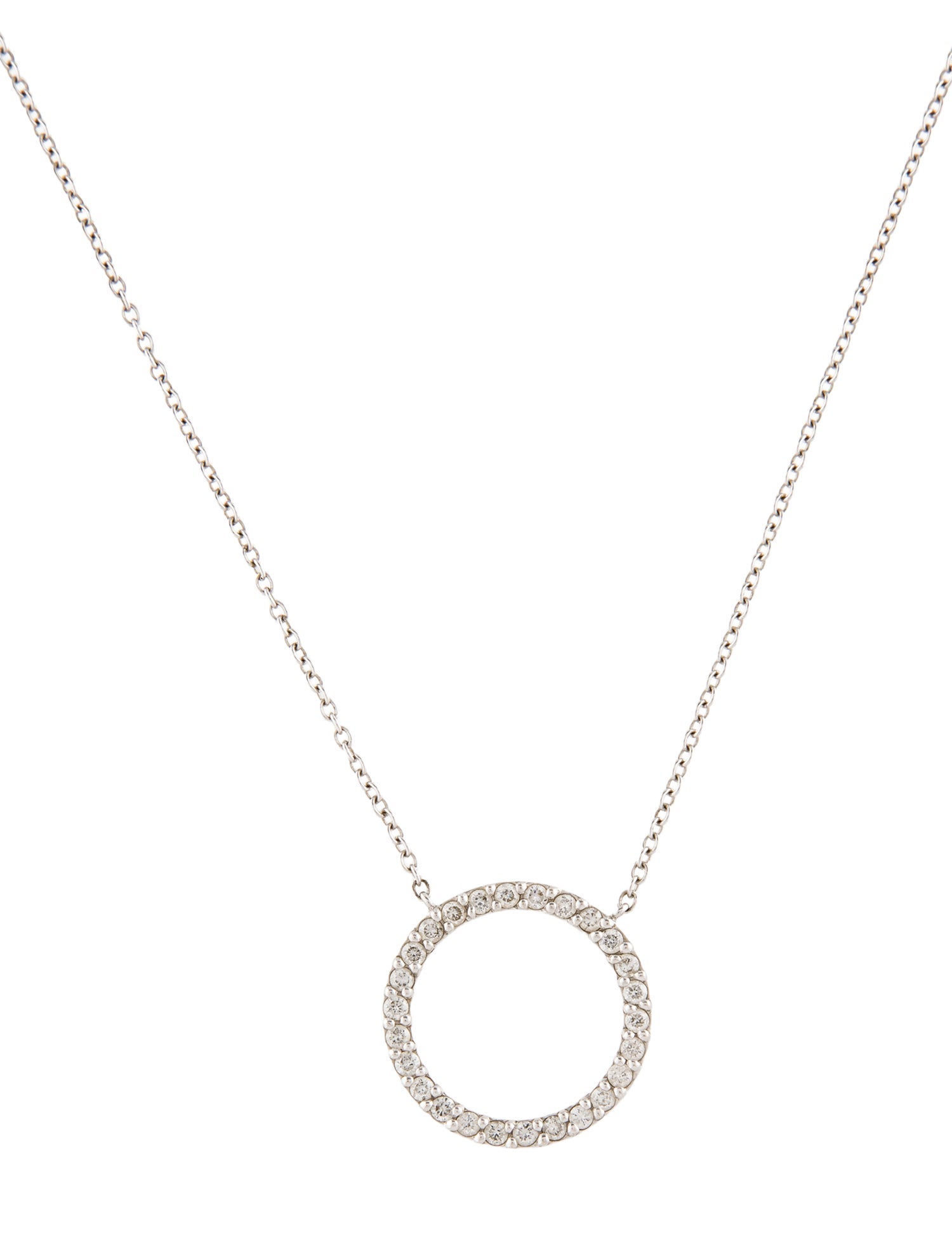 Necklace 14K Diamond Circle Pendant Necklace