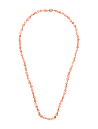 Necklace 14K Coral Bead Strand Necklace