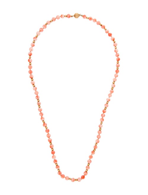 Necklace 14K Coral Bead Strand Necklace