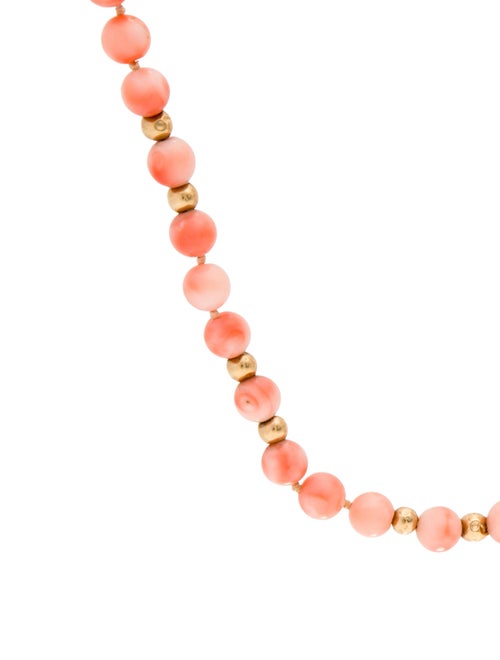 Necklace 14K Coral Bead Strand Necklace