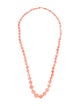 Necklace 14K Coral Graduated Bead Strand Necklace