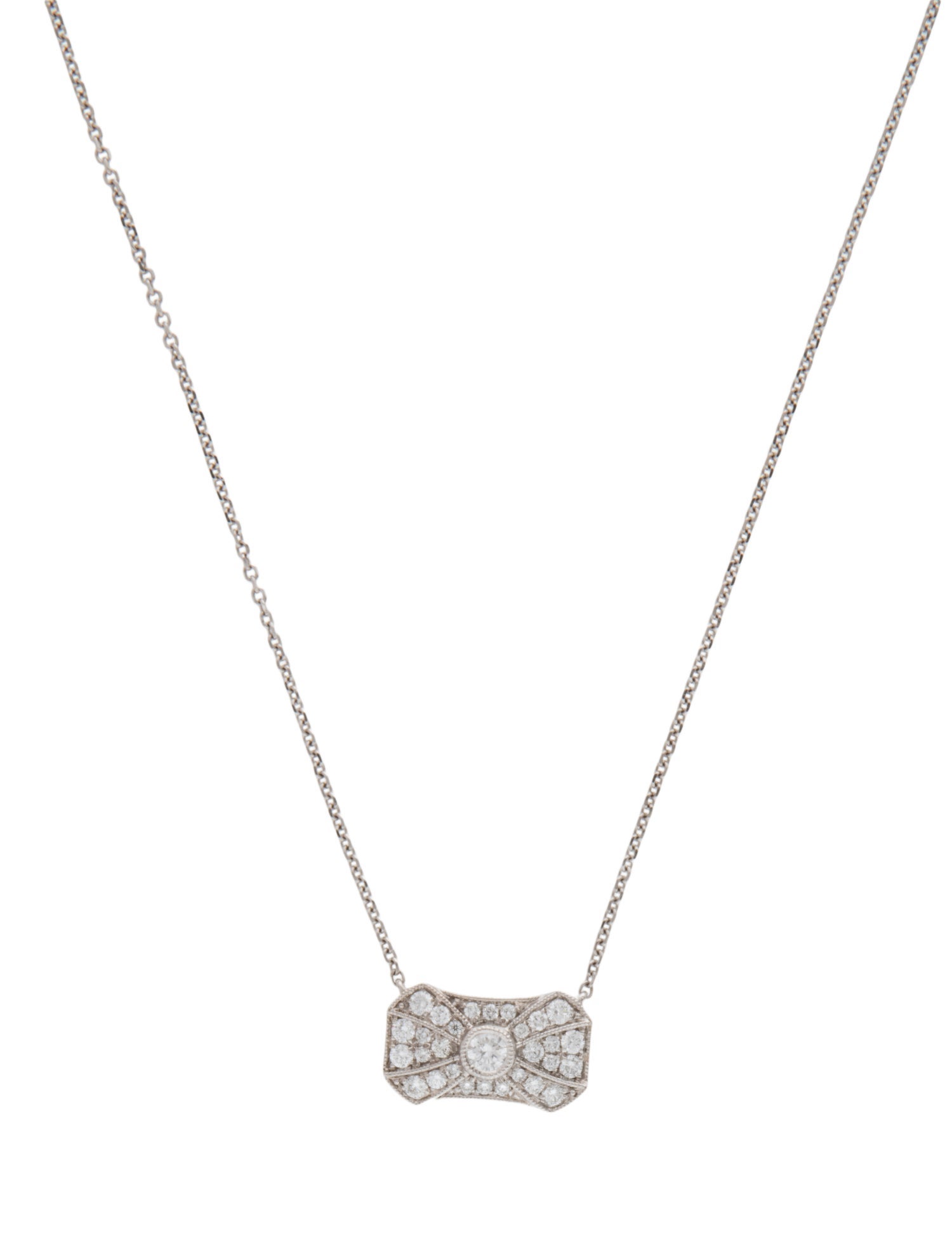 Necklace 14K Diamond Bow Pendant