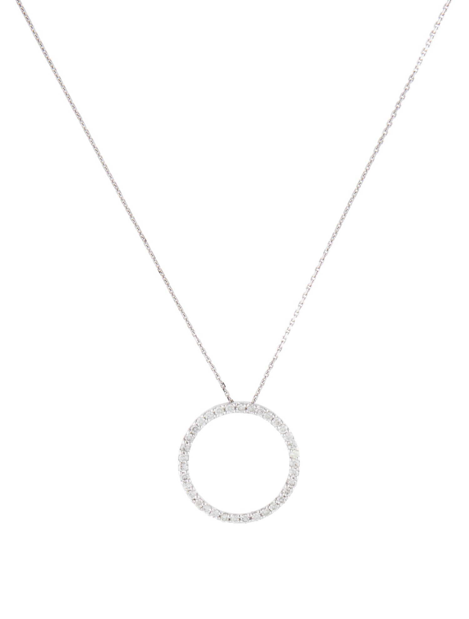Necklace 14K Diamond Circle Pendant Necklace
