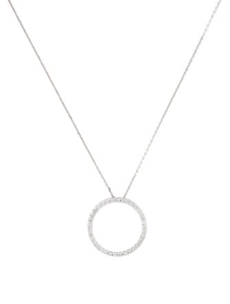 Necklace 14K Diamond Circle Pendant Necklace