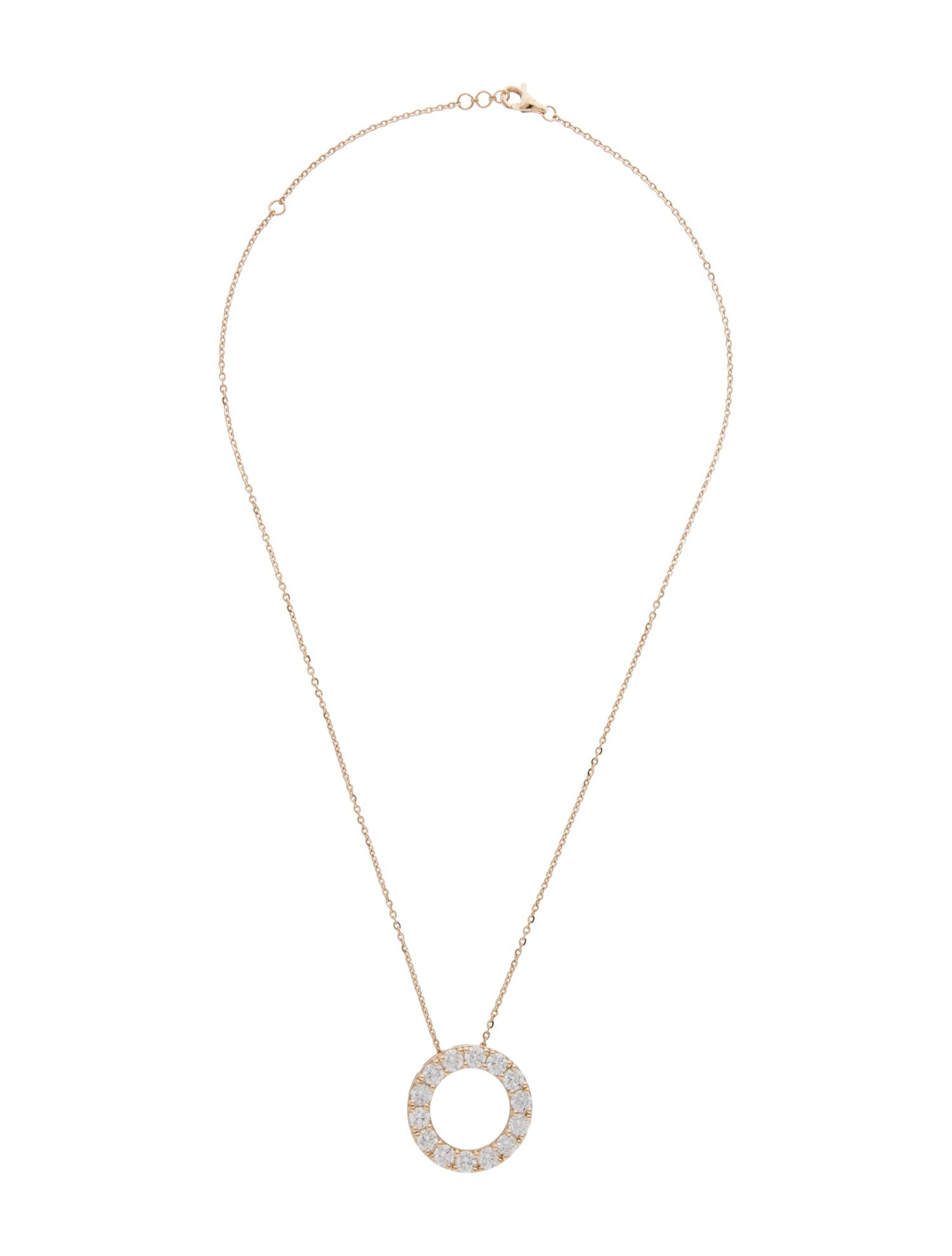 Necklace 14K 4.26ctw Lab-Grown Diamond Circle Pendant Necklace