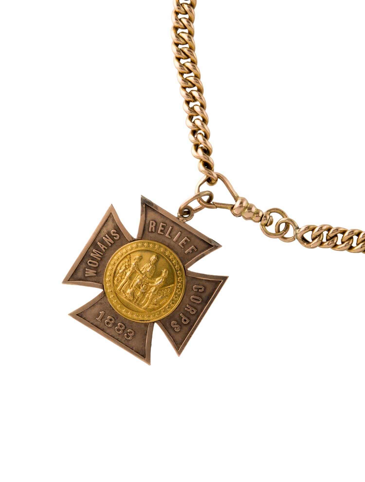 Necklace Women's Relief Corps Medallion Watch Chain Pendant Necklace