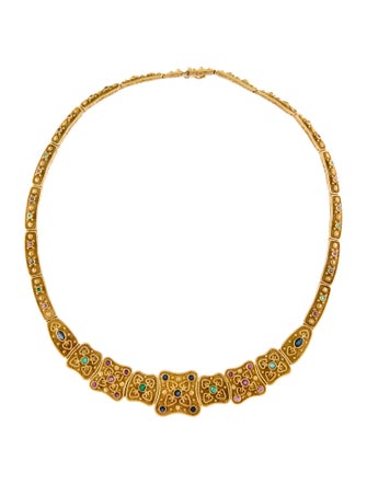 Necklace 18K Multistone Collar Necklace