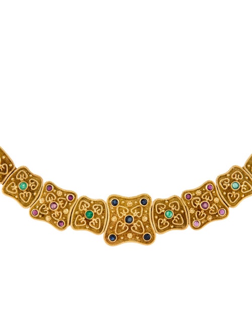 Necklace 18K Multistone Collar Necklace