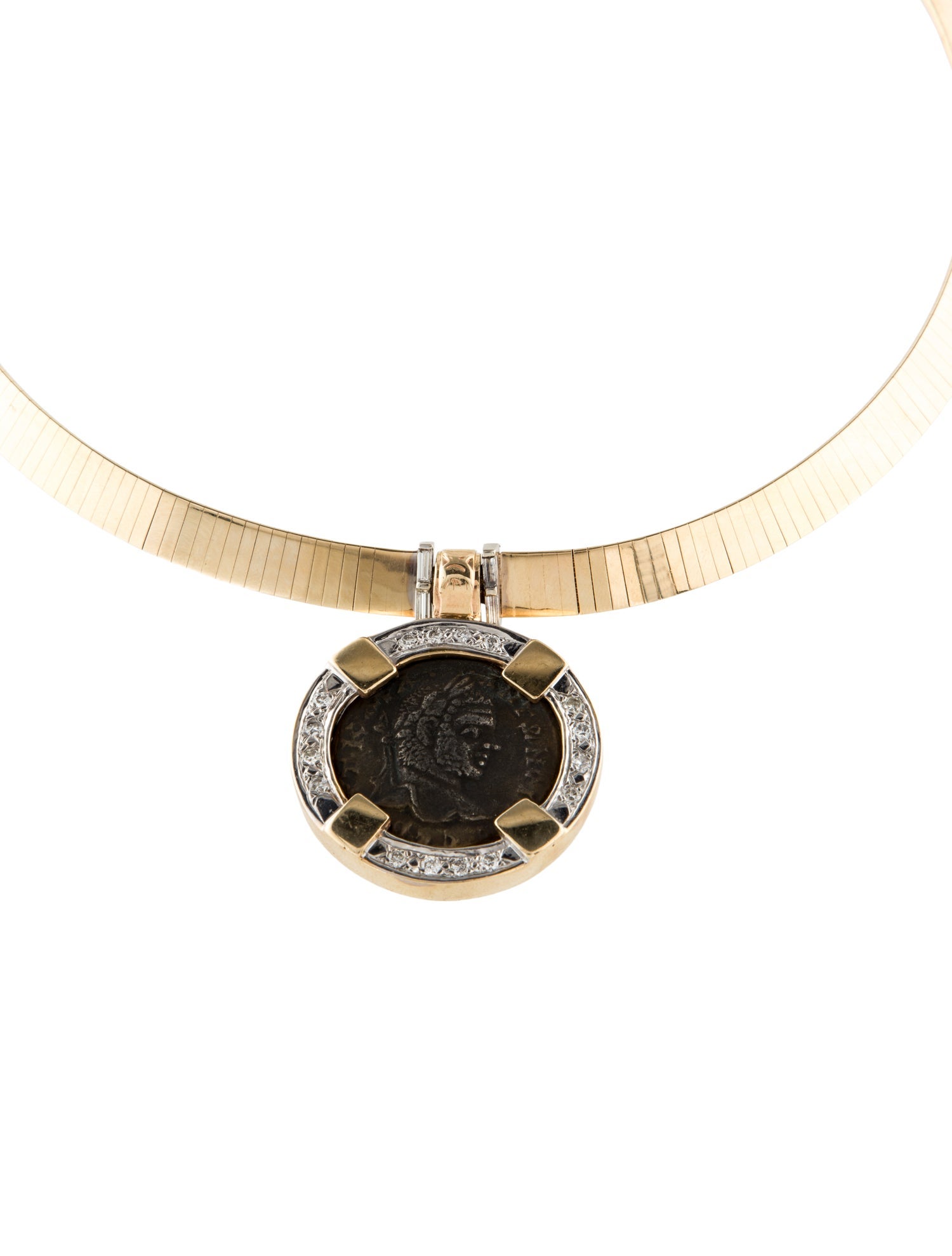 Necklace 14K Diamond & Coin Collar