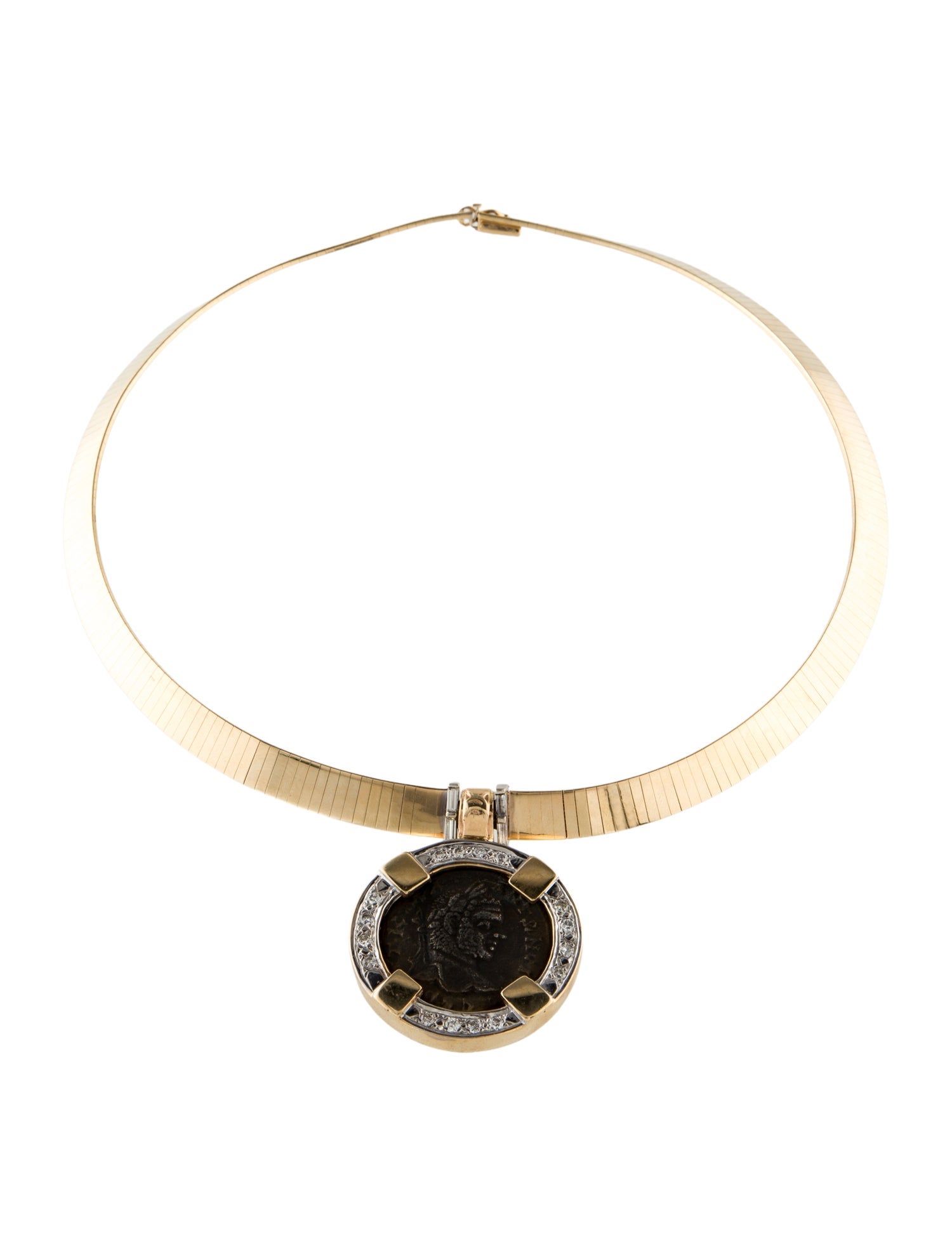 Necklace 14K Diamond & Coin Collar