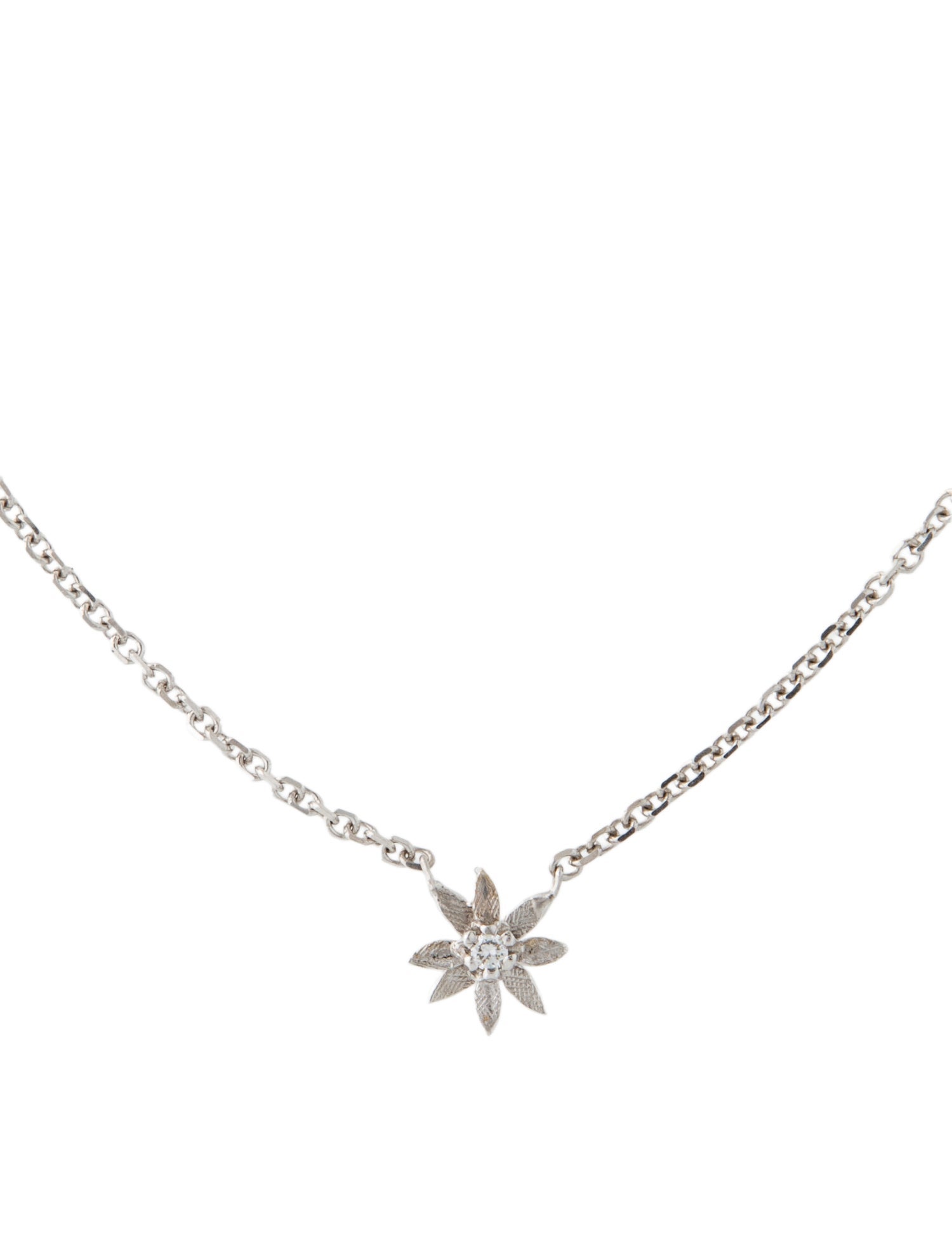 Necklace 14K Diamond Flower Station