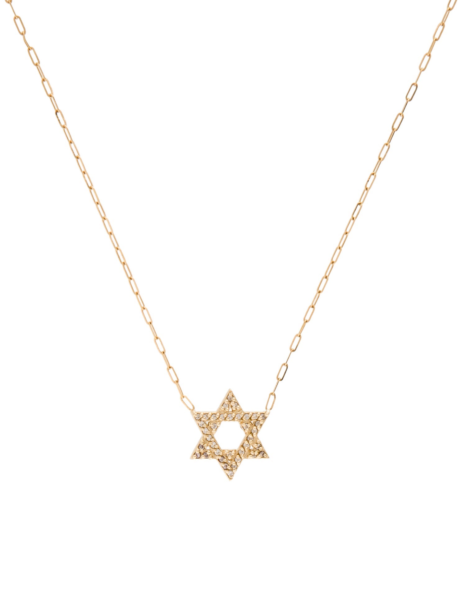 Necklace 14K Diamond Star of David Pendant Necklace