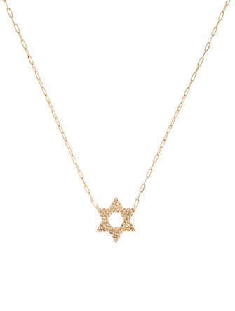 Necklace 14K Diamond Star of David Pendant Necklace